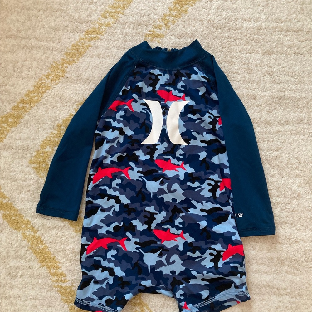 Hurley Blue Camo One Piece Rashguard
